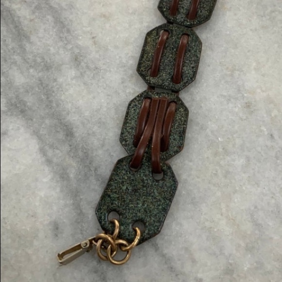 VTG Kay Denning Style Modernist Enamel Bracelet - Picture 2 of 2